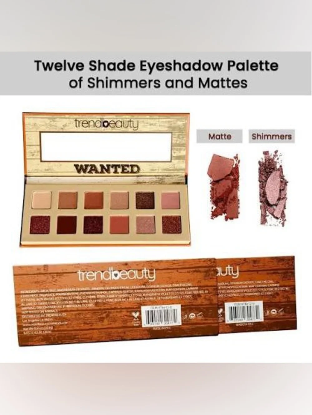 Wanted 12-Color Eyeshadow Palette — Warm Browns & Rose Tones